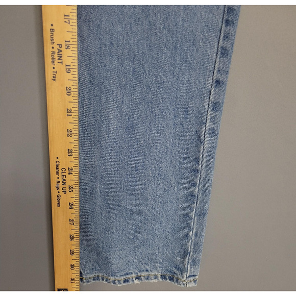 Shein Jeans Womens 28 High Rise Straight Leg Button Fly Distressed Hem Denim - Picture 9 of 15